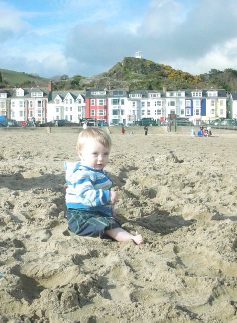 Alexander Frederick (Alex) in Aberdovey on the beach