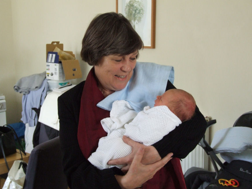 Alexander Frederick (Alex) in the arms of his grandmother, Rhian