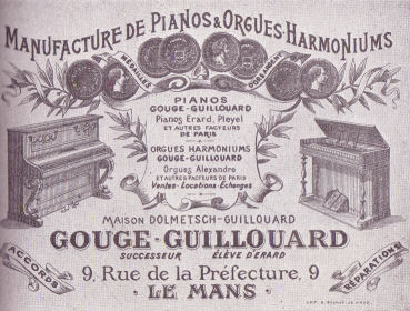 Business Advertisement for Gouge-Gouillouard, Le Mans after Marie Dolmetsch's remarriage