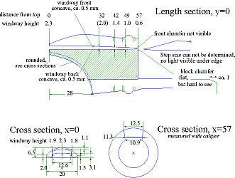 a diagram of a recorder windway and block