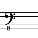 octave down F clef