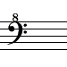 octave up F clef