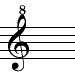 octave up G clef