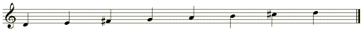 the scale of D major