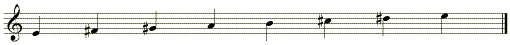 the scale of E major