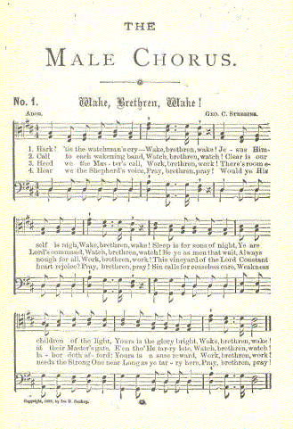 Sankey and Stebbins: The Male Choir; copyright 1888